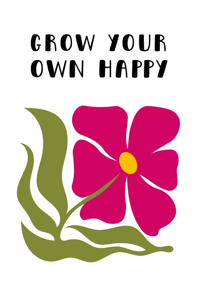 Grow your own happy poster con telaio in plastica da PinkCandyWalls