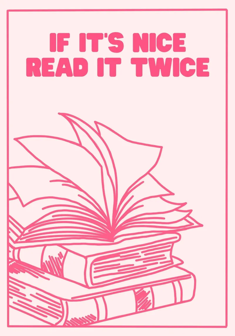 Se è bello leggilo due volte Stampa libro poster con telaio in alluminio da vintagepod