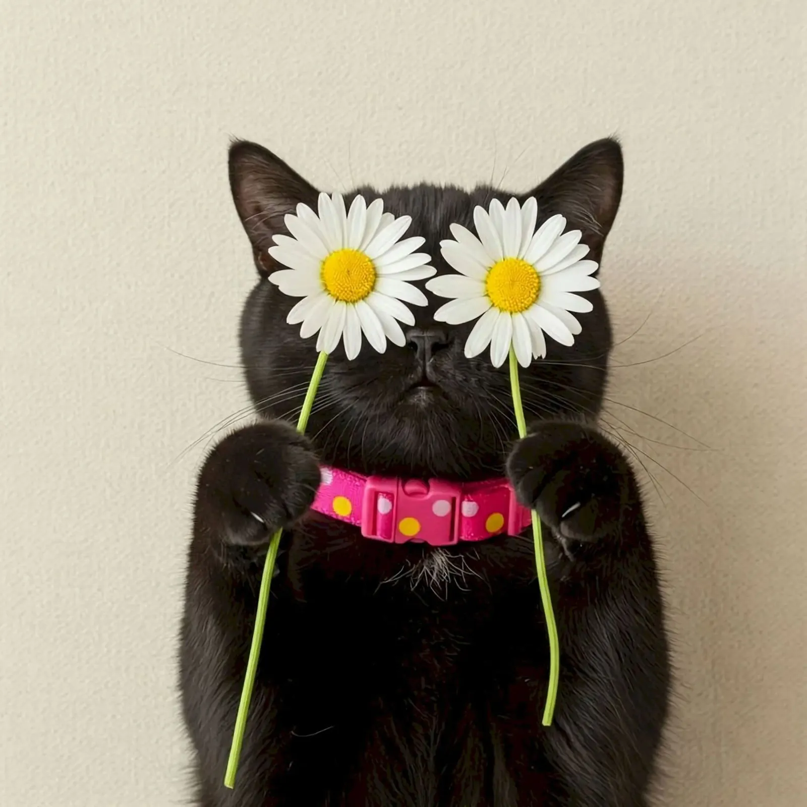 cat with sunflower eyes poster con telaio in plastica da ramian