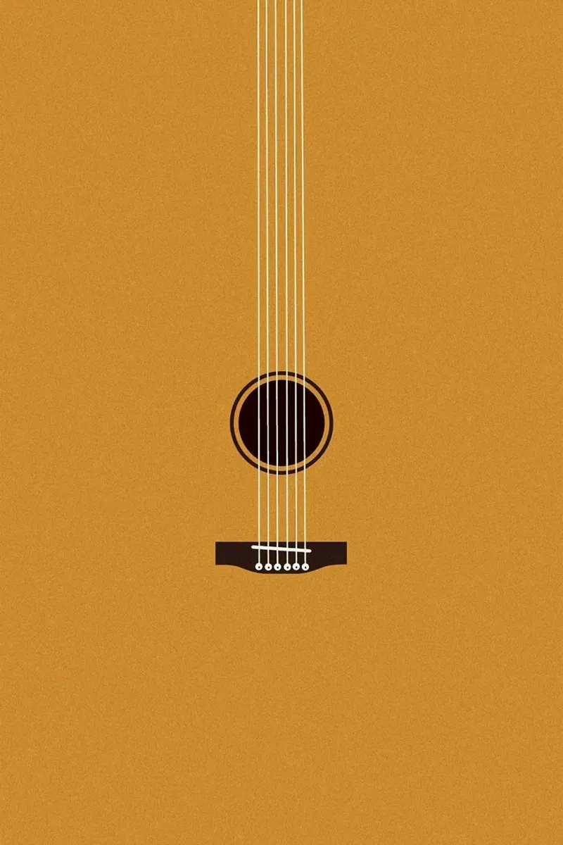 guitar minimal poster con telaio in legno da ramian