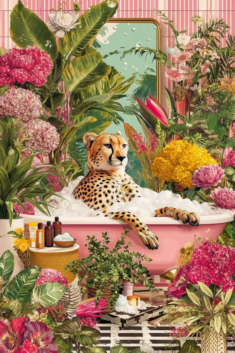 shower panther pink poster da mazson
