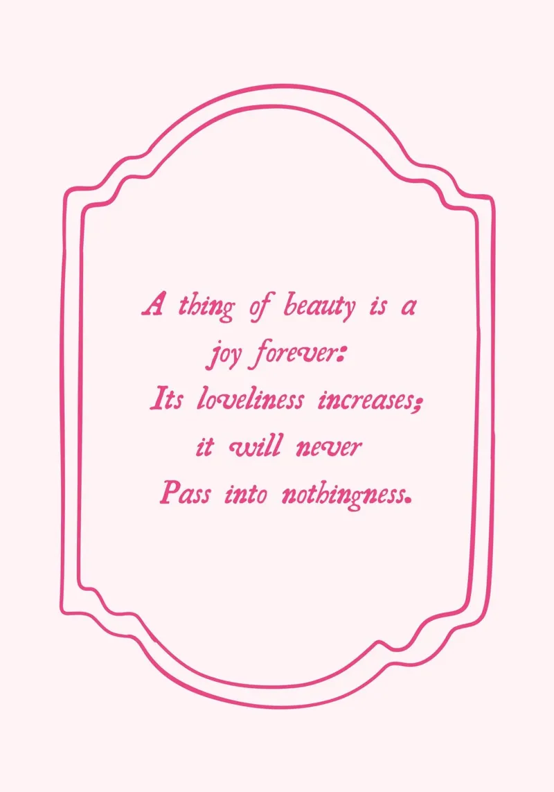 John Keats Zitat - Ästhetisches Rosa Poster Poster von vintagepod