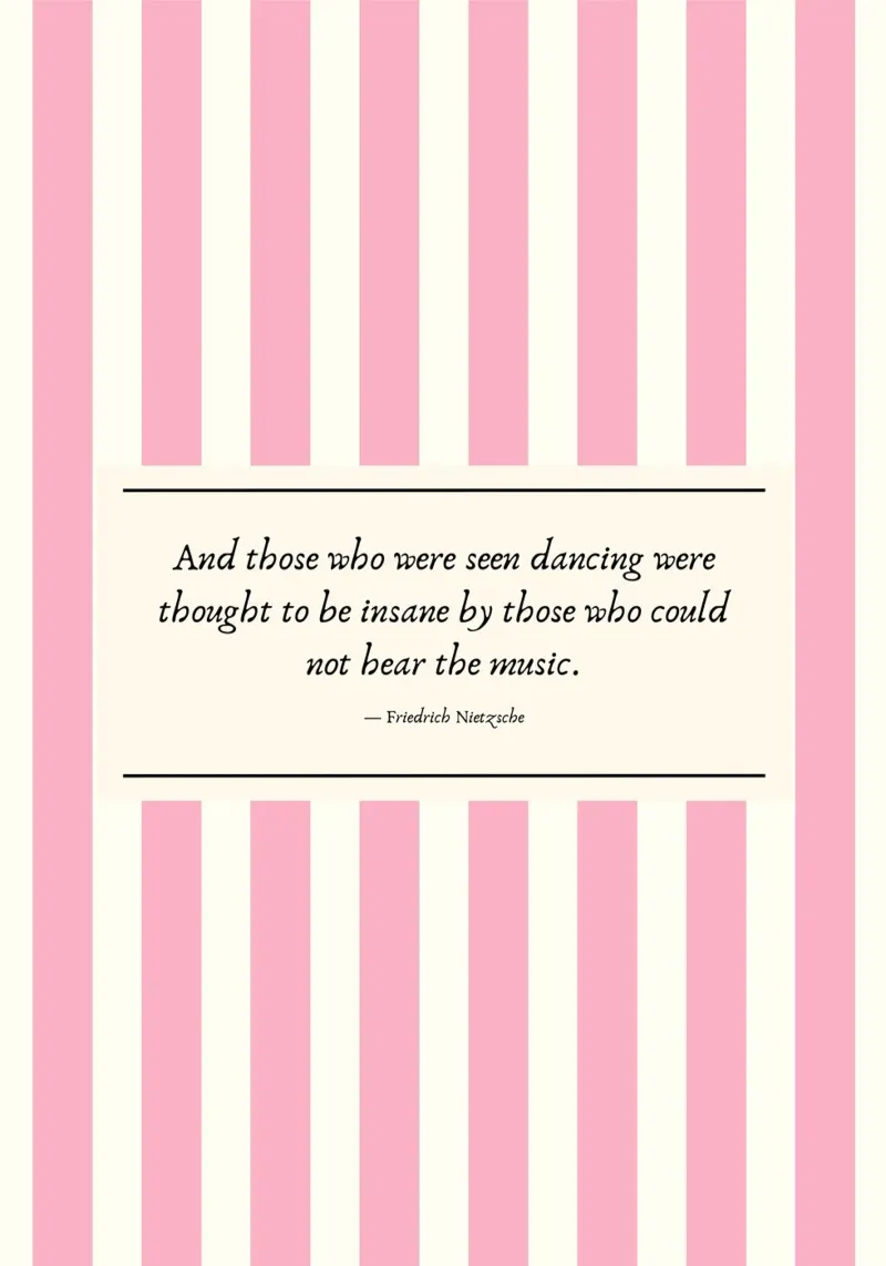 Nietzsche Quote - Dancing & Music Poster Leinwand mit Schattenfugenrahmen von vintagepod