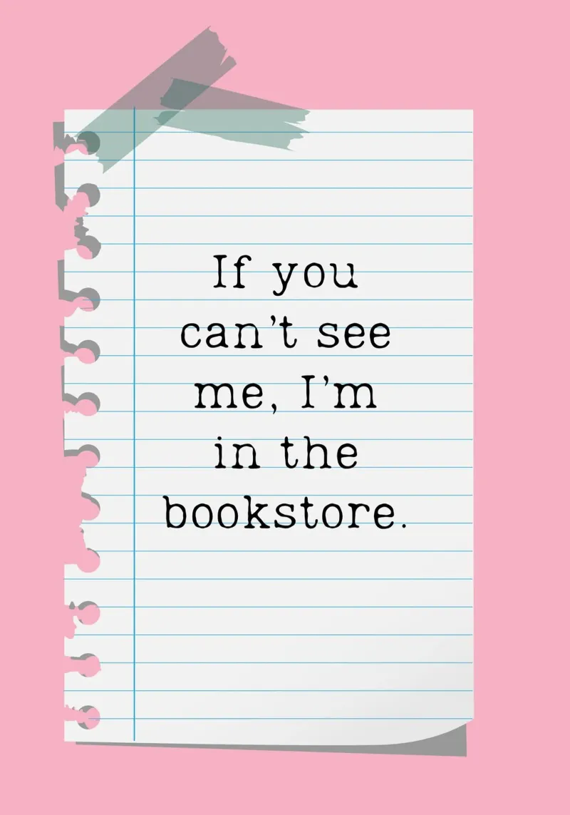 "I'm in the Bookstore" Cute Quote Poster canvas with Floater frame by vintagepod