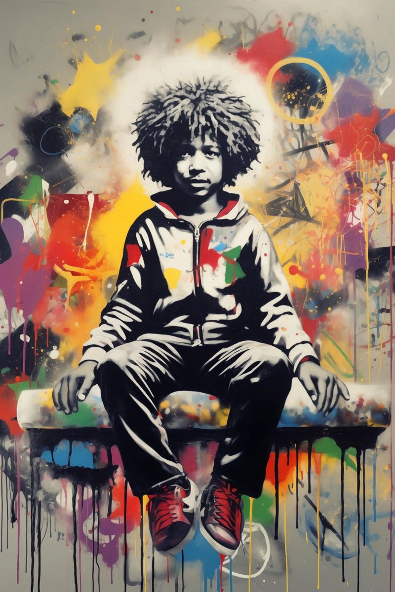 Urban Soul | Graffiti kid in Banksy style poster by Autofocus