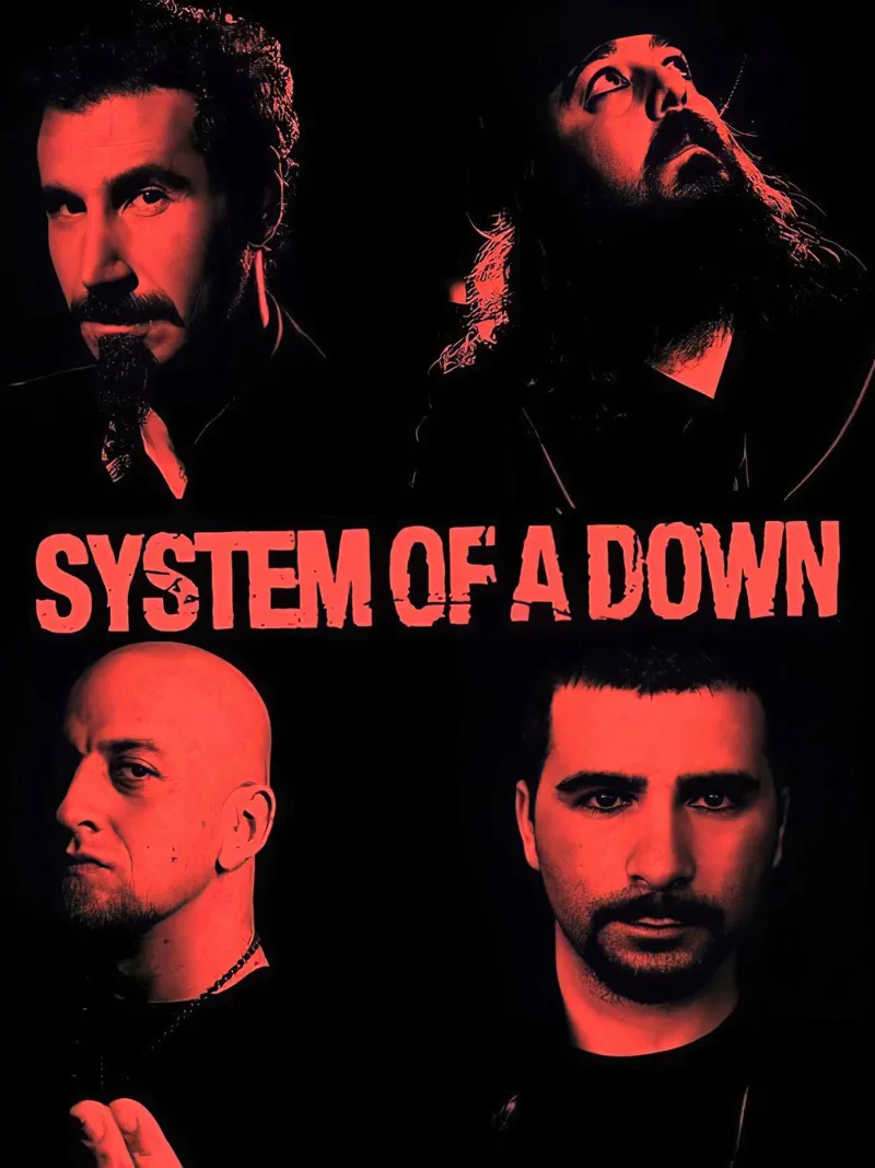 System Of A Down Poster mit Aluminium Rahmen von Sekuncen