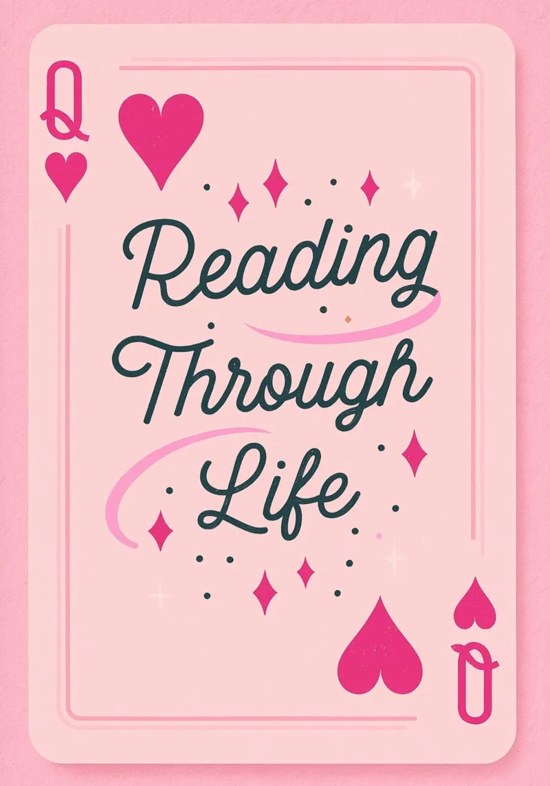 "Reading Through Life" Queen of Hearts Card Print canvas with Floater frame by vintagepod