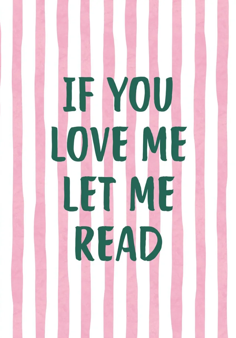 "If You Love Me Let Me Read" Typography Art Print canvas with Floater frame by vintagepod