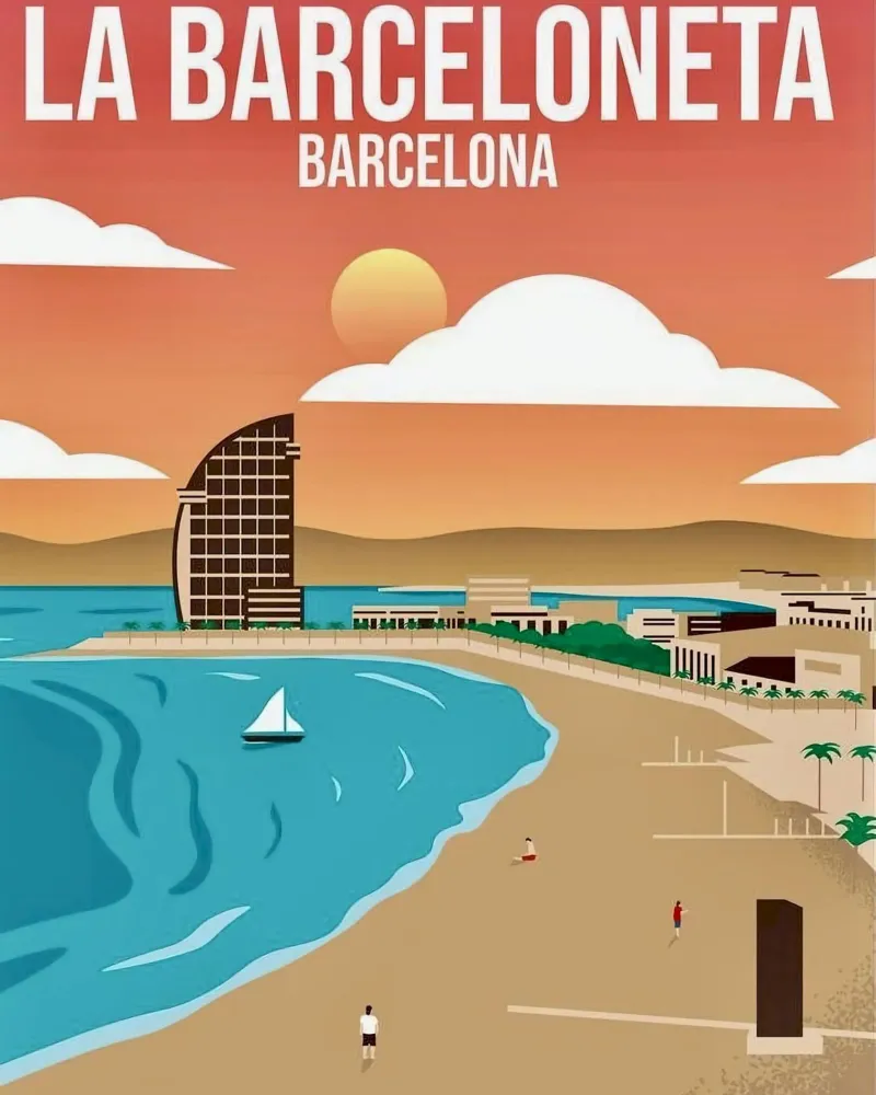 beach la barceloneta poster da willife