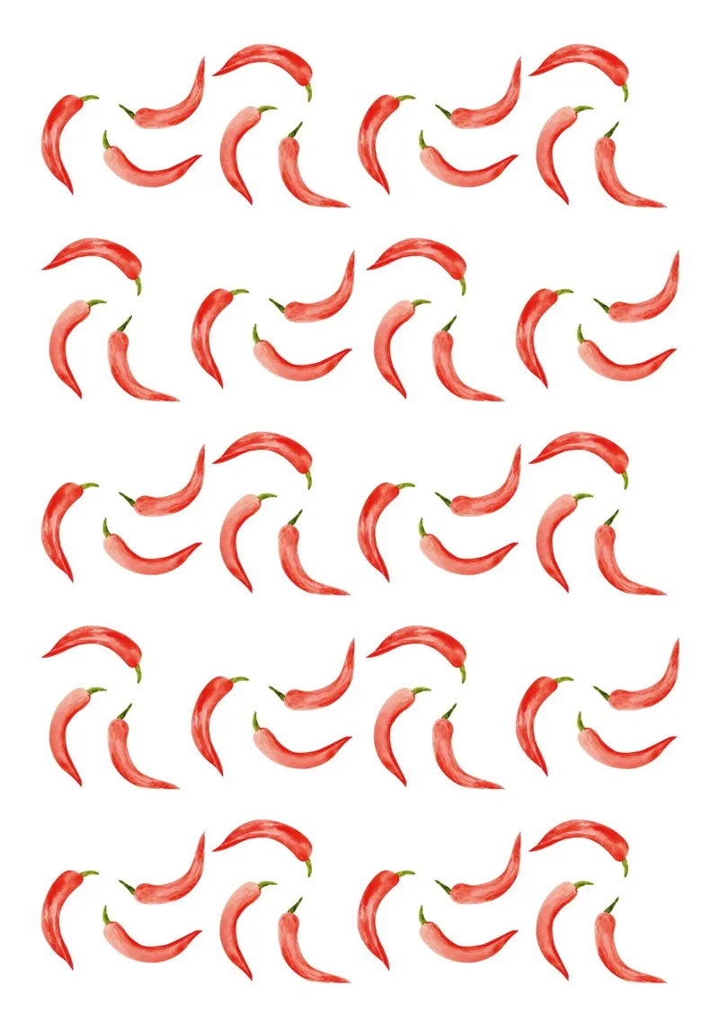 Chili Pattern canvas met Baklijst van kathrinmay