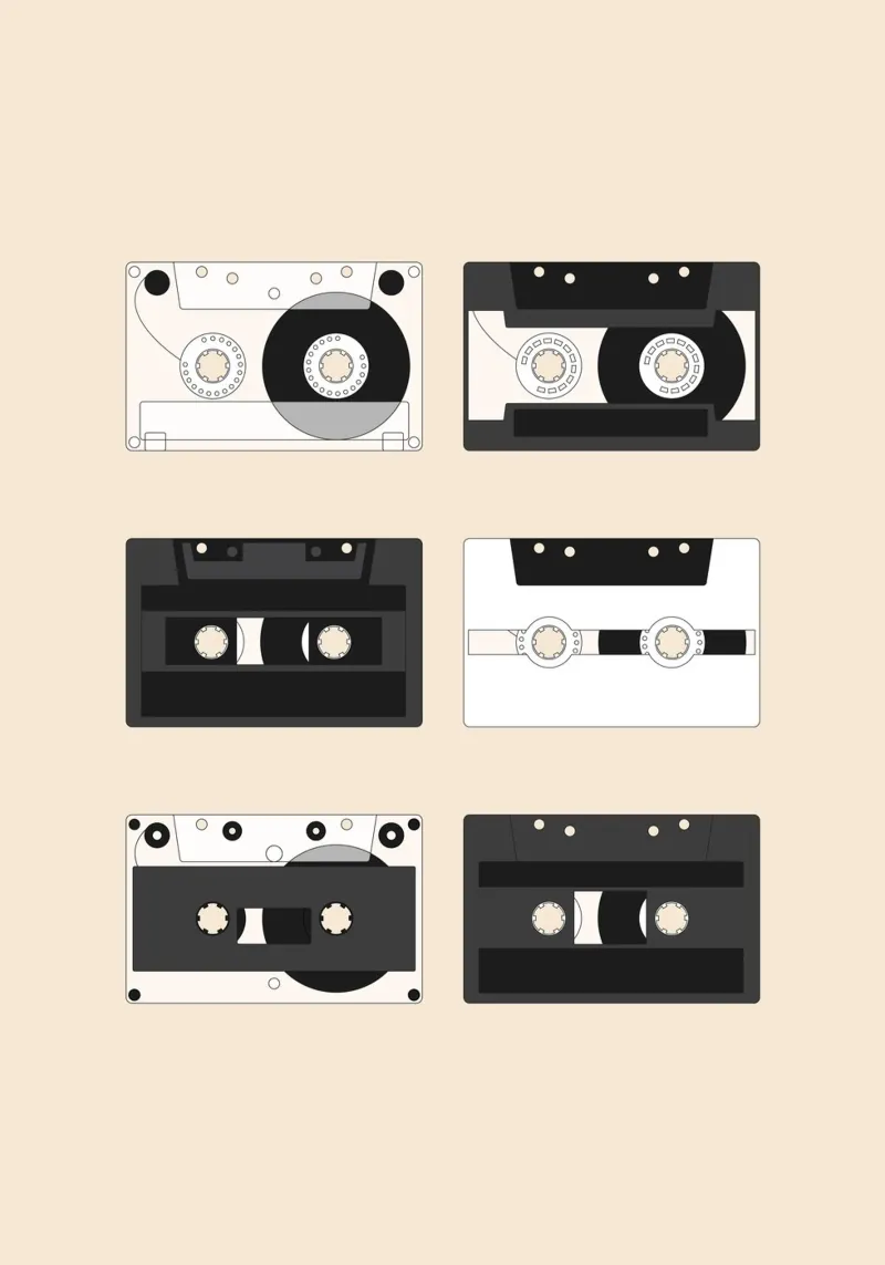 Cassette Pattern #1 lienzo con Marco flotante de kathrinmay