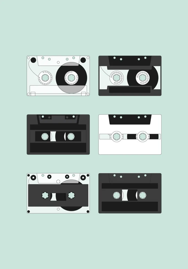 Cassette Pattern #2 Leinwand mit Schattenfugenrahmen von kathrinmay