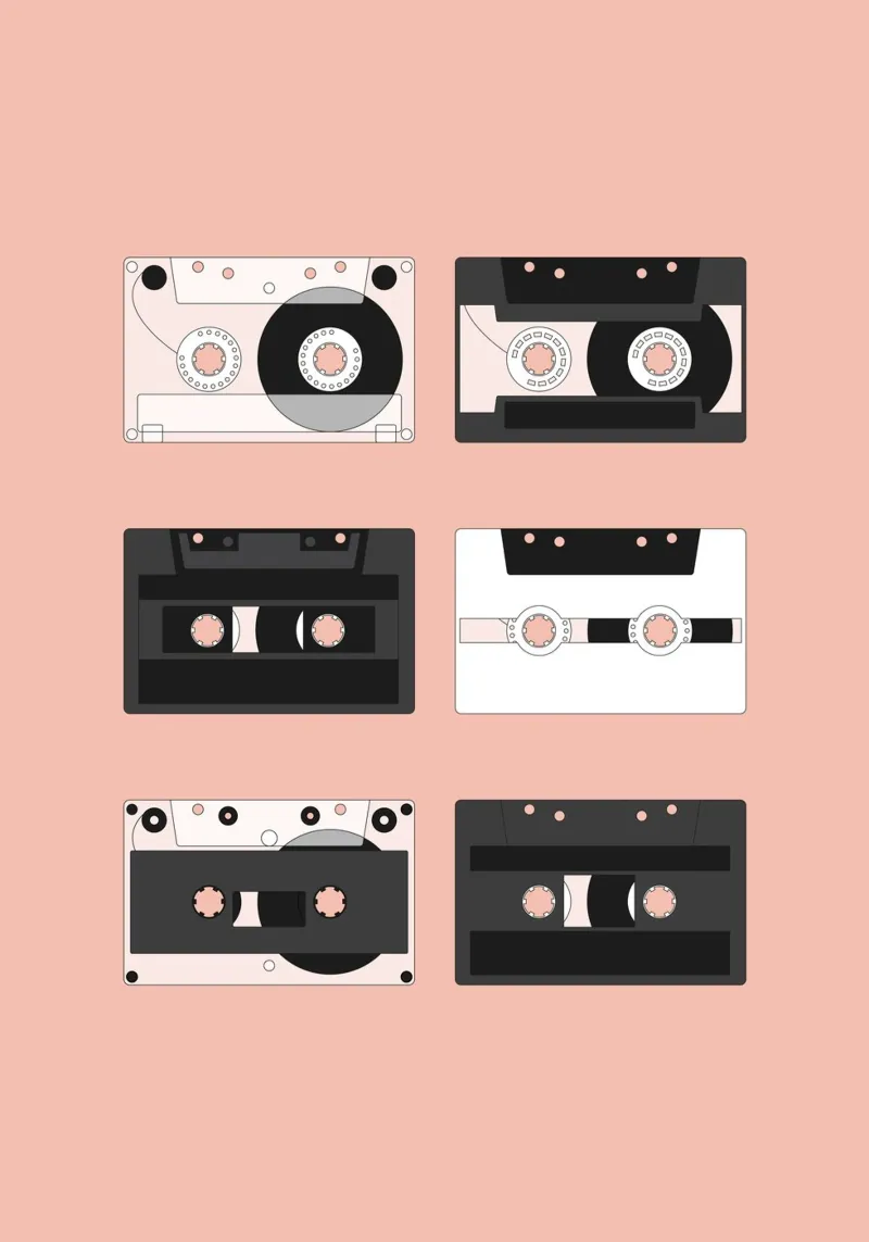 Cassette Pattern #3 poster with plastic frame by kathrinmay