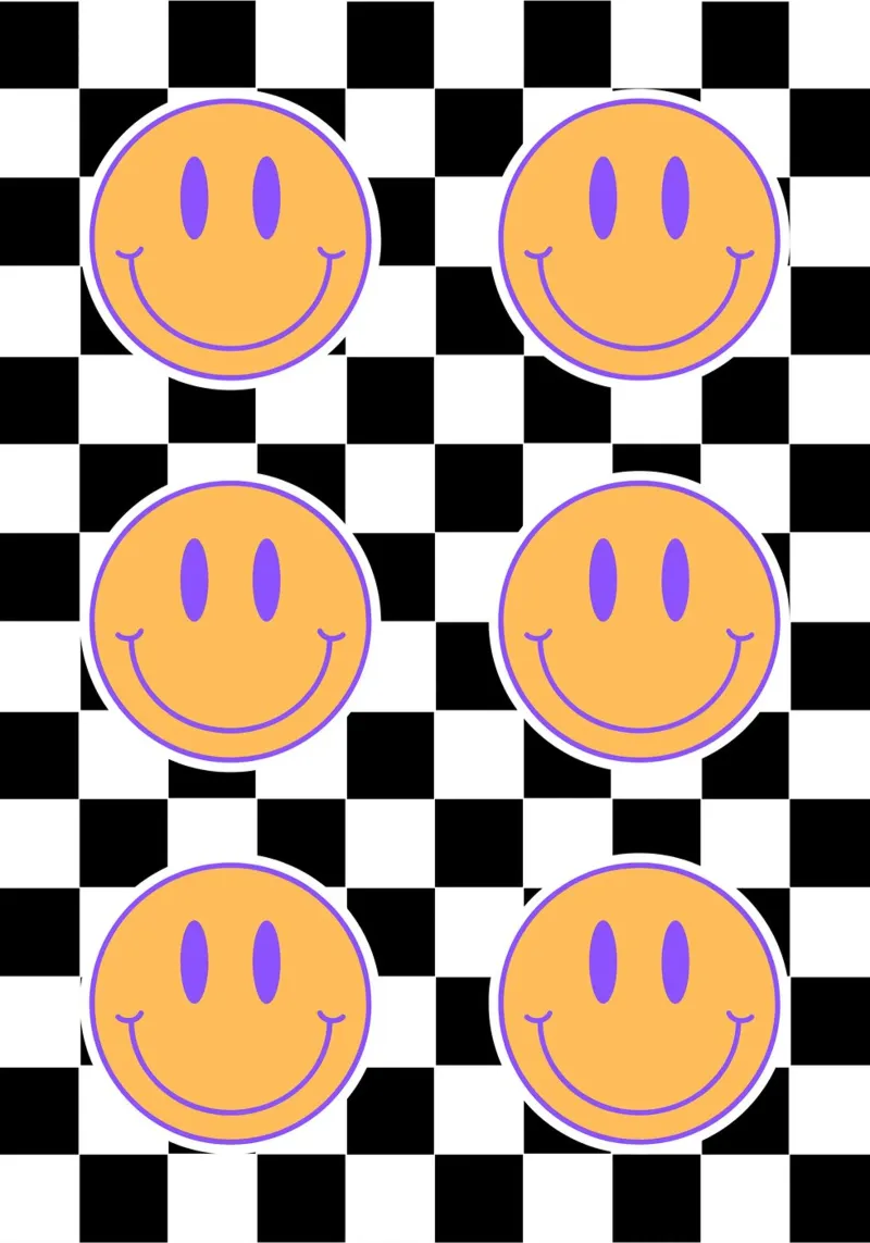 Retro happy faces poster con telaio in plastica da PinkCandyWalls