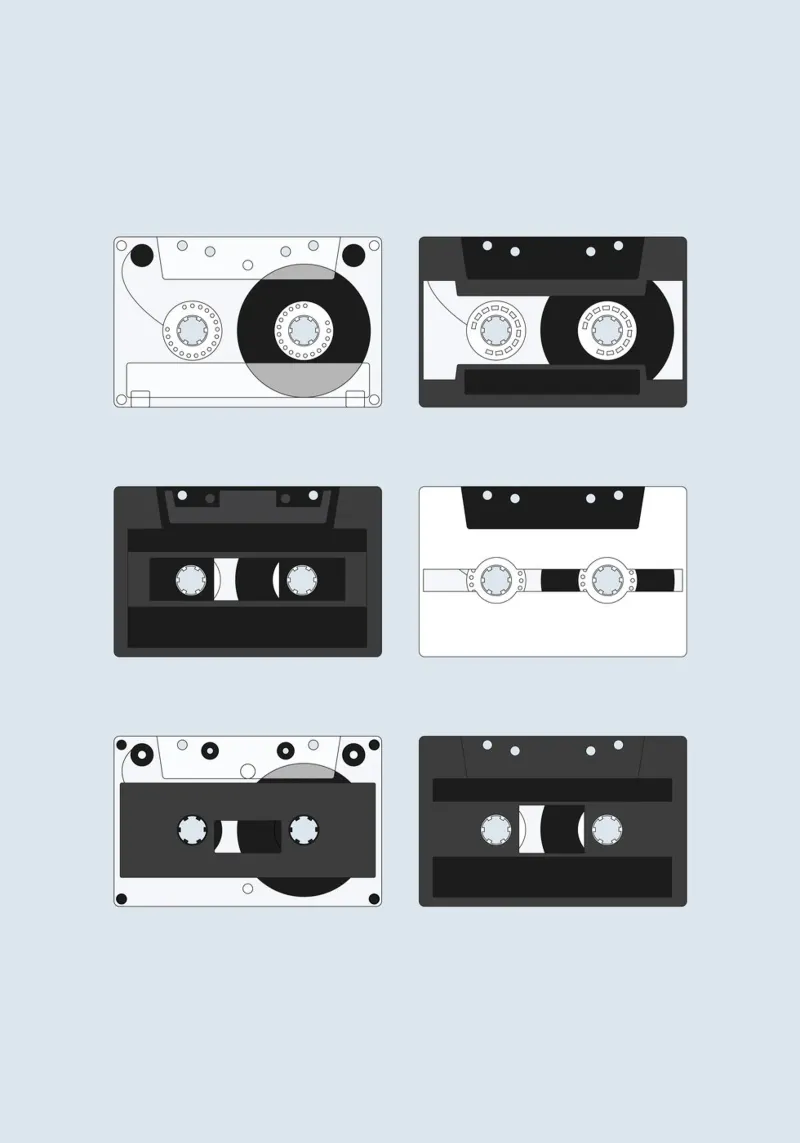 Cassette Pattern #4 Leinwand mit Schattenfugenrahmen von kathrinmay