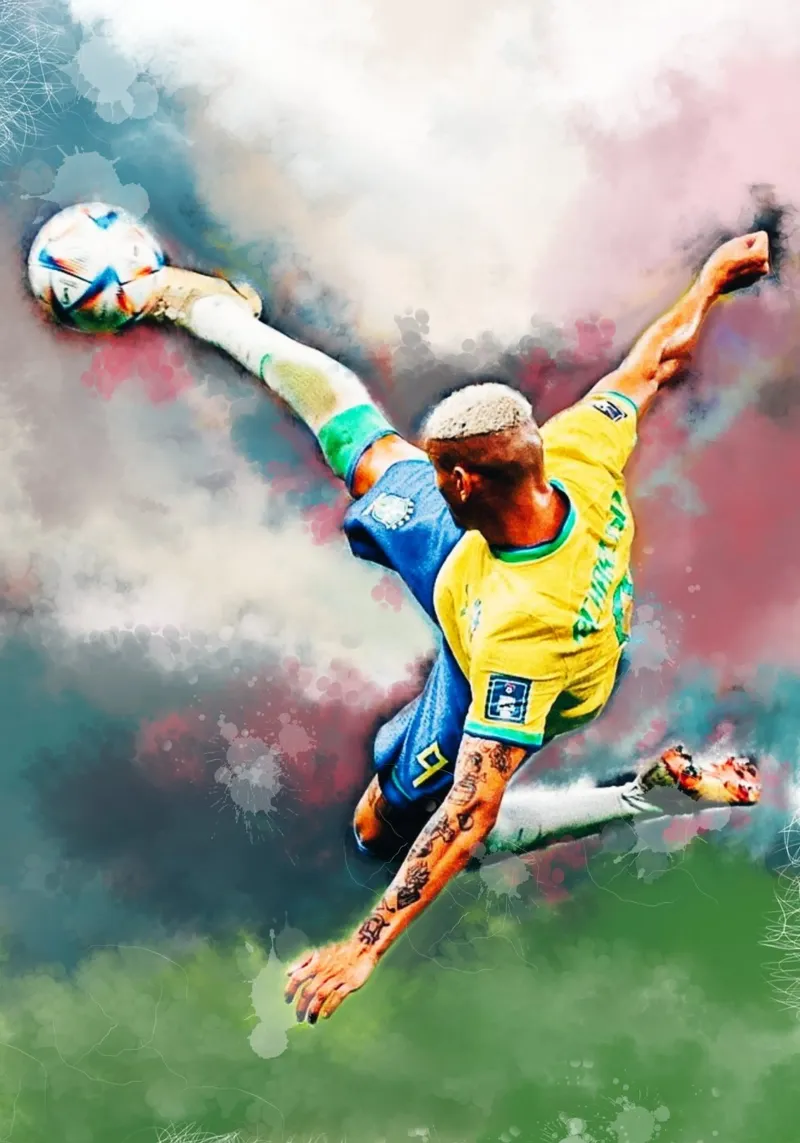 Calcio di bicicletta di Richarlison poster da Lembayung art