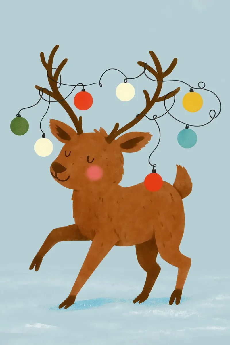 Reindeer Christmas tela con Cornice a cassetta da Attaboy Dsgn