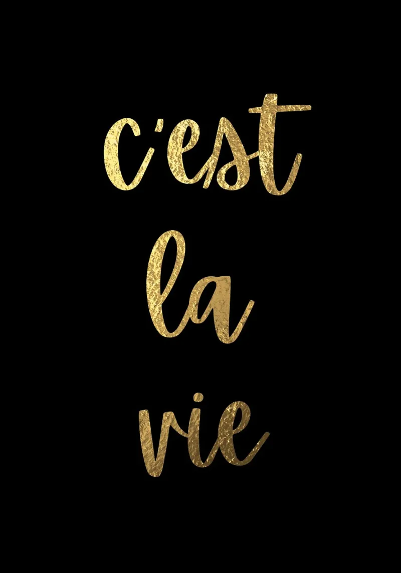 C'est la vie poster con telaio in legno da PinkCandyWalls