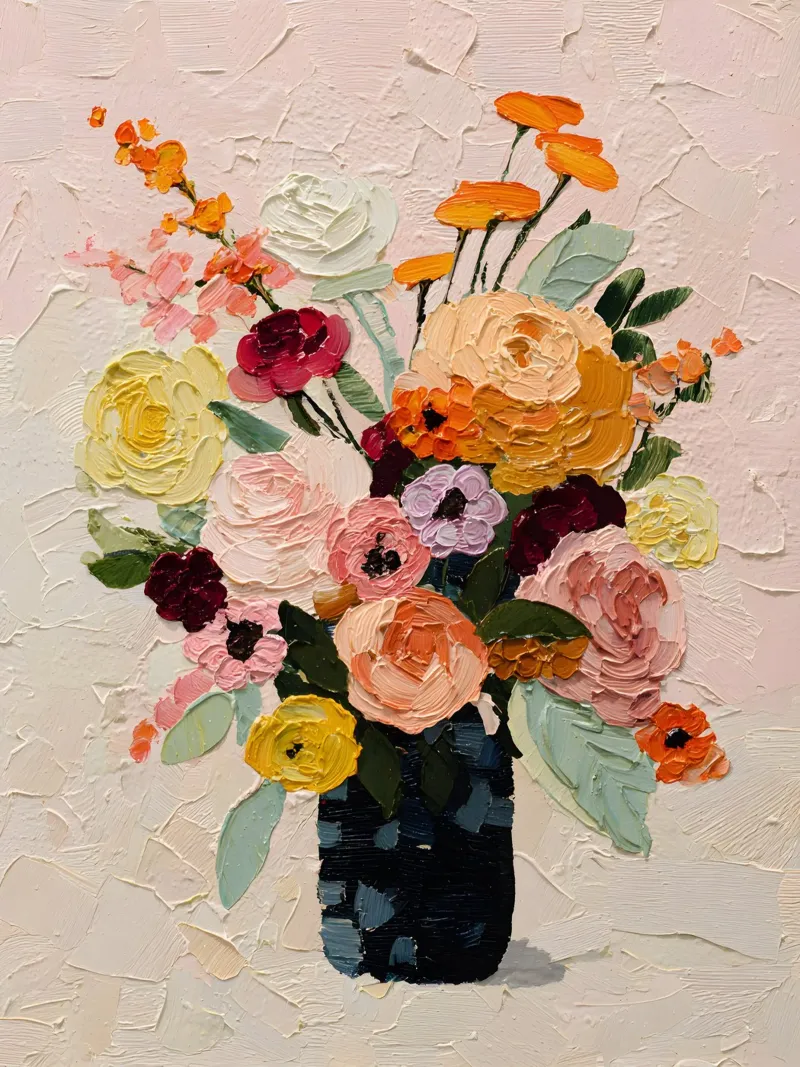 Floral Vase tela con Cornice a cassetta da Gypsy Galleria