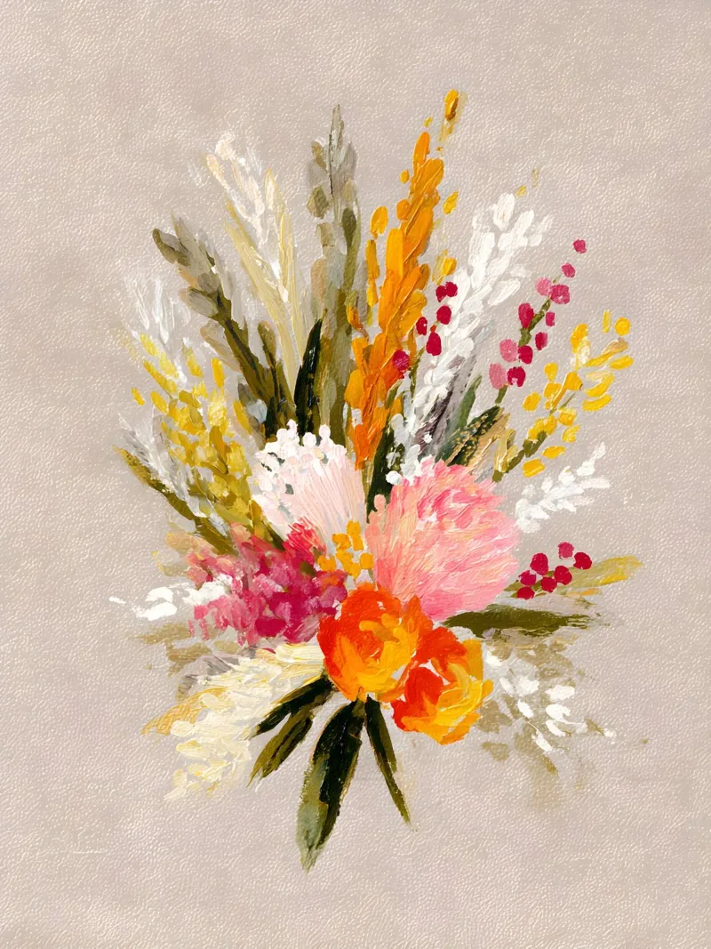 Autumn Bouquet poster con telaio in alluminio da Gypsy Galleria