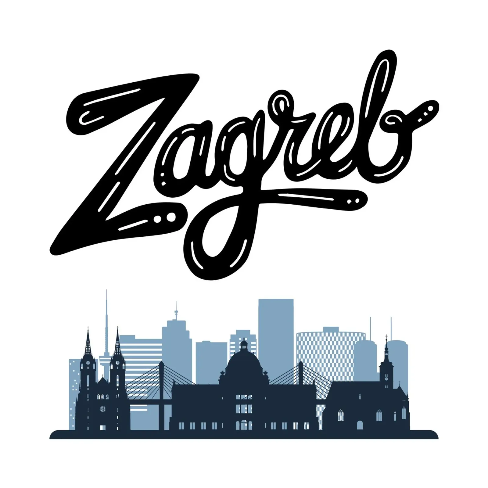 Zagreb Croatia tela con Cornice a cassetta da PinkCandyWalls