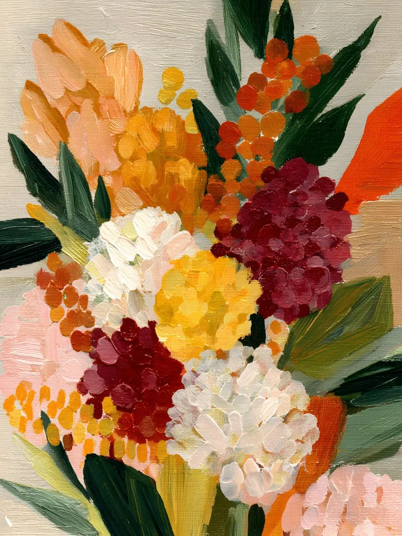 Harvest Bouquet poster con telaio in alluminio da Gypsy Galleria