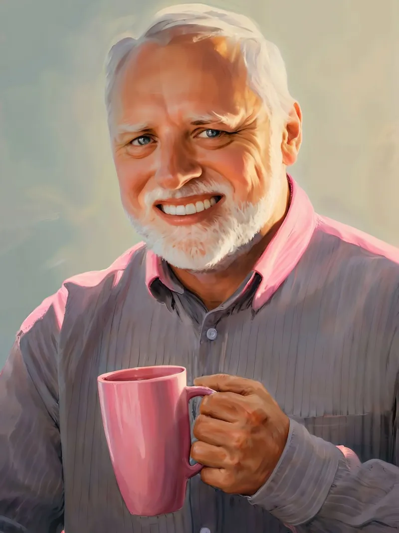 Hide the Pain Harold Coffee Meme tela con Cornice a cassetta da Lootprint