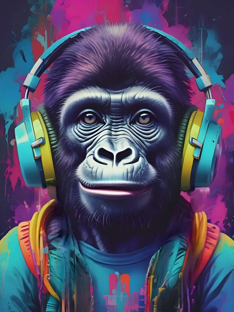 Gorilla music tela con Cornice a cassetta da MakArena