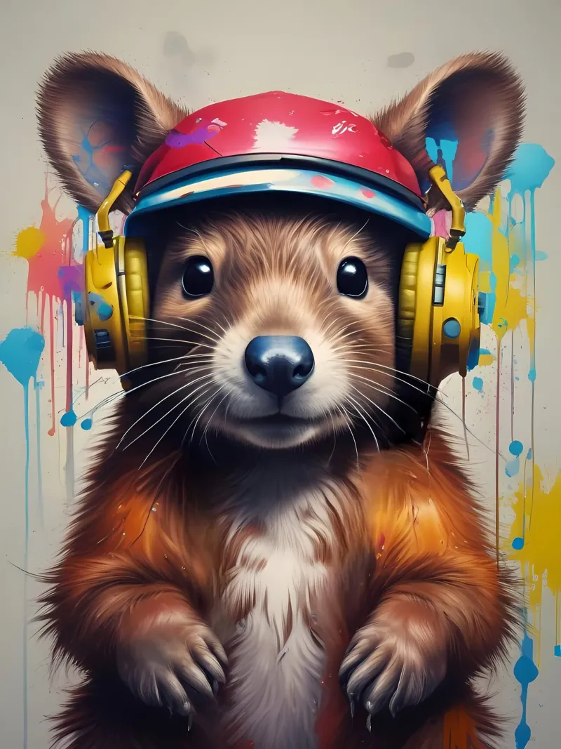 Arte musicale dei Chipmunk poster con telaio in alluminio da MakArena