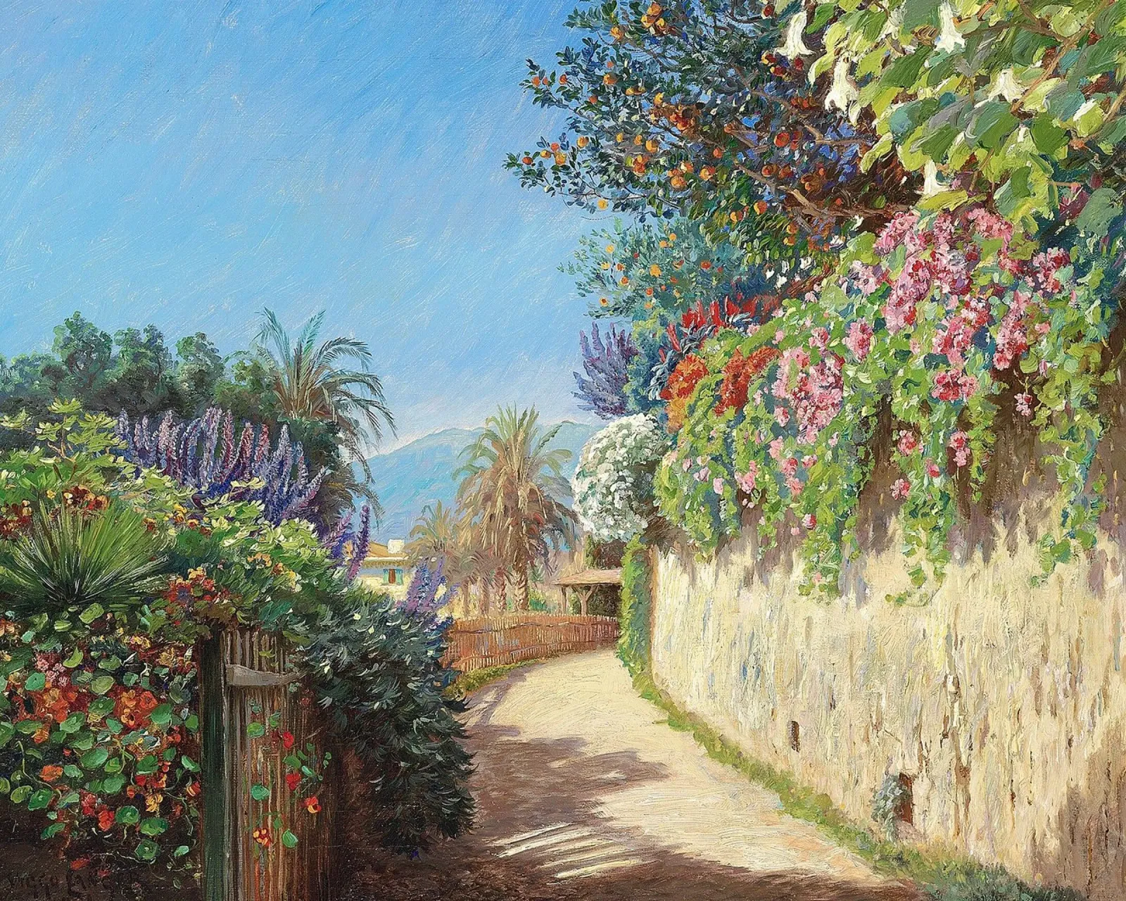 A village in the South of France poster con telaio in alluminio da apoloprints