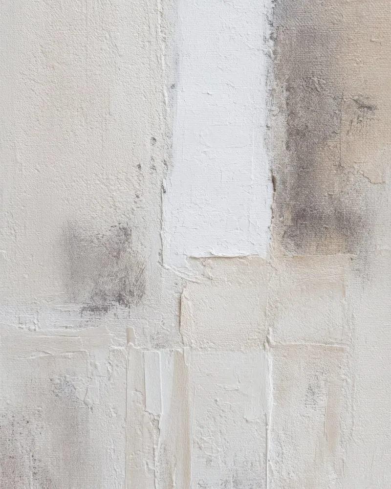 Minimalistisch abstract schilderij met textuur in lichte neutrale tinten poster met kunststof frame van Artbyvo
