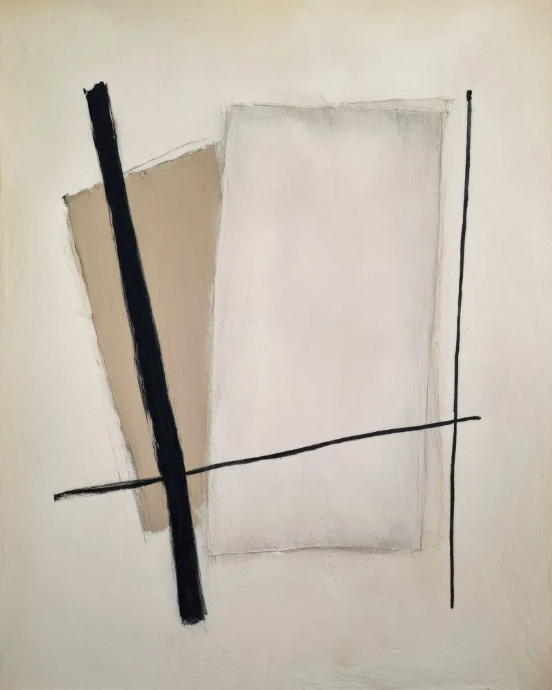 Minimalist Geometric Abstract Painting in Neutral Beige Tone poster by Artbyvo