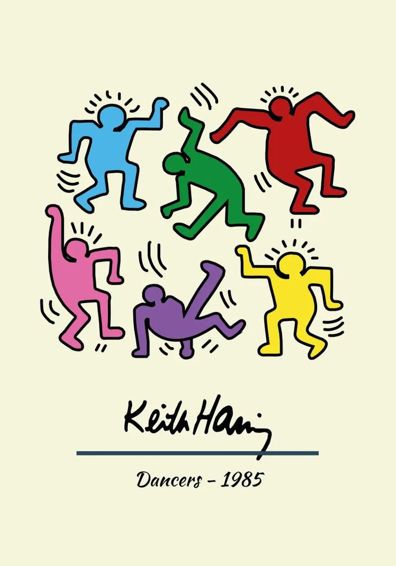 Poster d'arte pop di Keith Haring Dancers poster con telaio in plastica da ClubArt