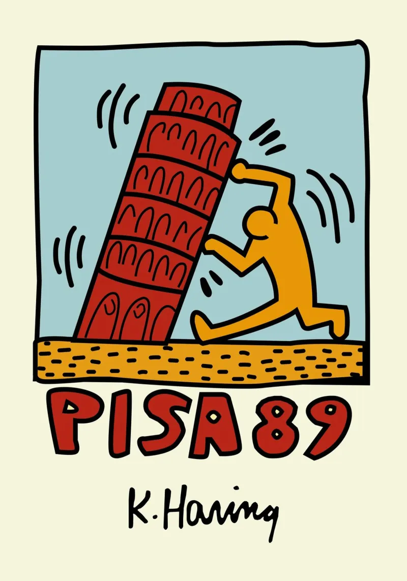 Keith Haring Pisa 89 Poster Pop Art pellicola backlit da ClubArt
