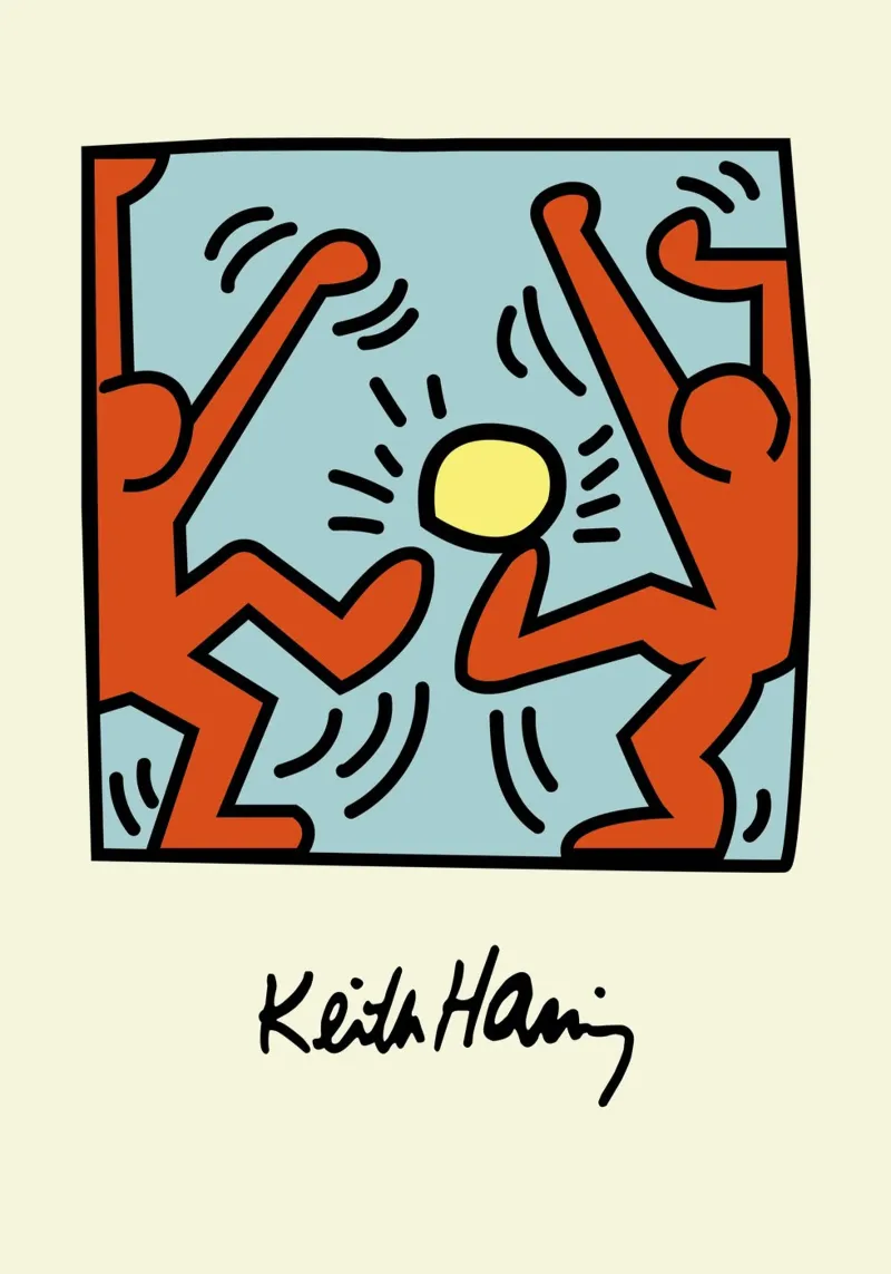 Keith Haring - Figure radiose - stampa pop art poster con telaio in plastica da ClubArt