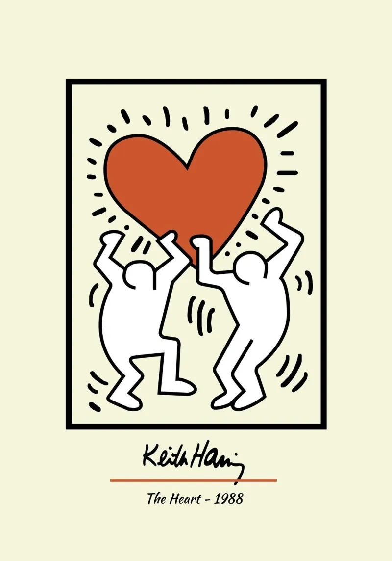 Keith Haring Il cuore - Poster Pop Art poster da ClubArt