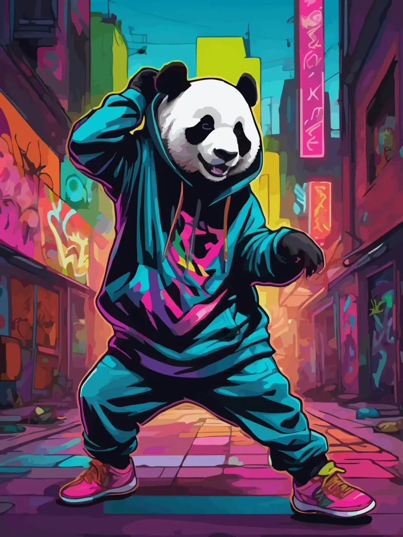 Panda Urbano Groove poster da artdesign1985