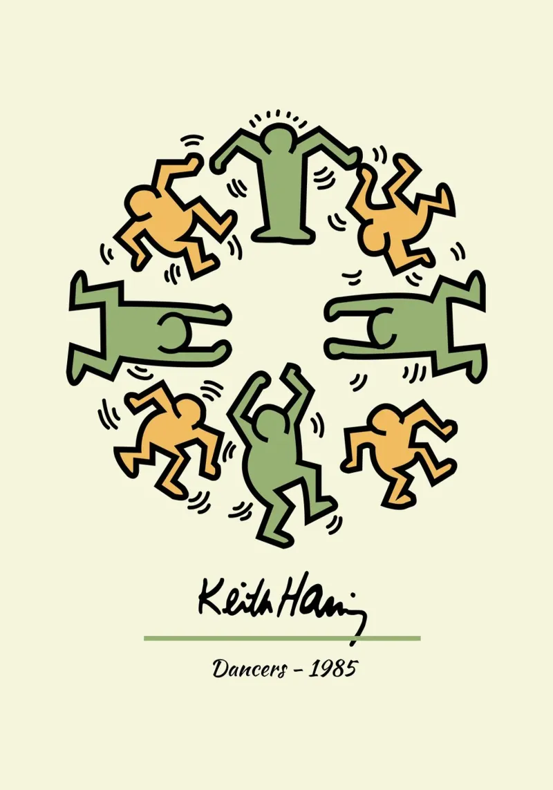 Keith Haring Dancers Circle Poster d'arte pop poster da ClubArt