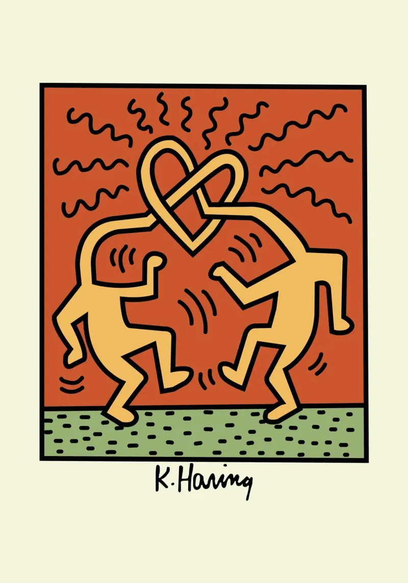 Poster pop art Keith Haring Heart Connection poster da ClubArt