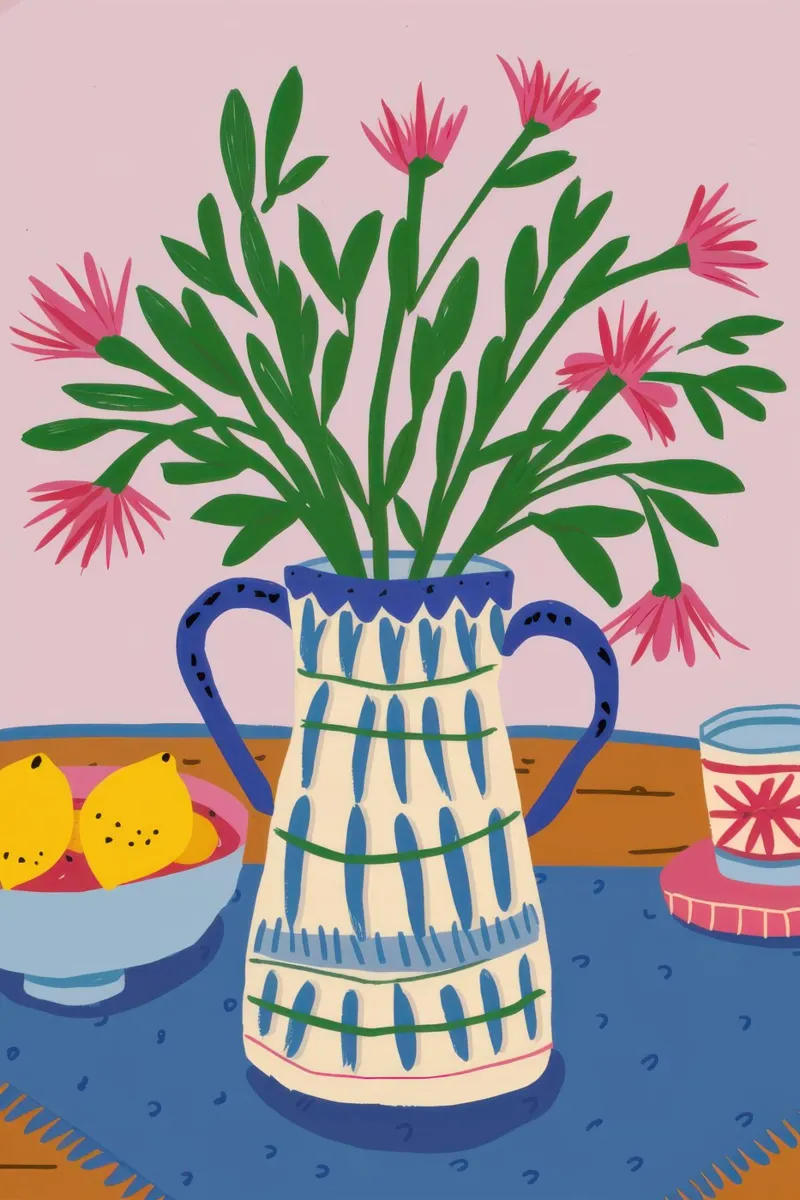Brocca floreale rustica poster da Sure Paint