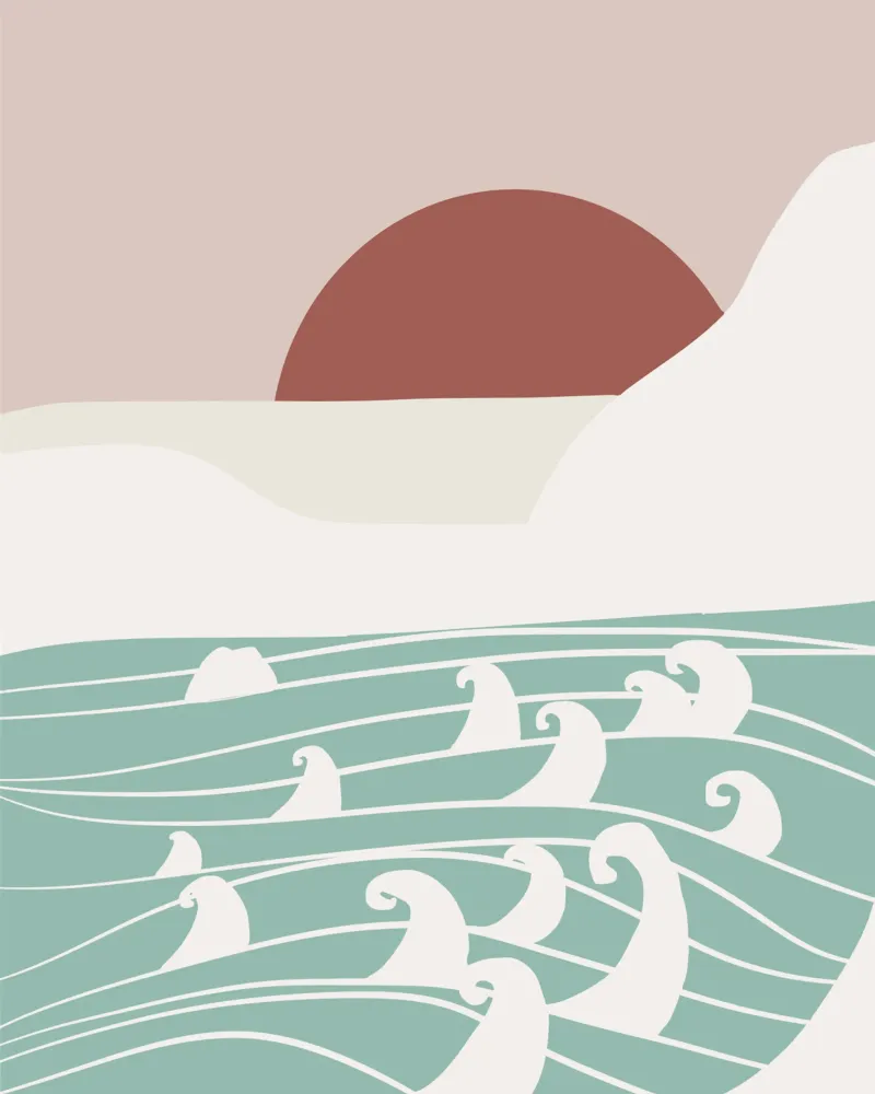 Paesaggio bianco 08 poster con telaio in plastica da Little Dean