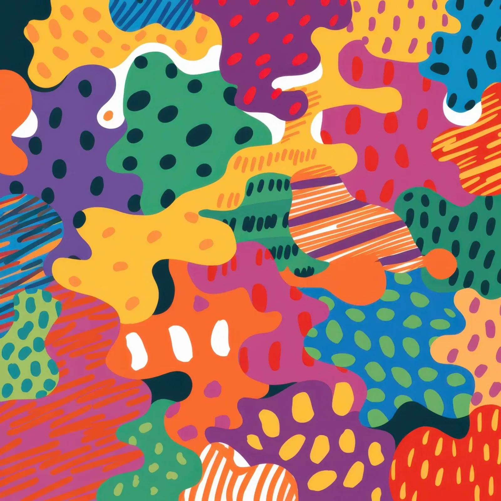 Joyful Terrazzo Chaos poster con telaio in alluminio da Sure Paint