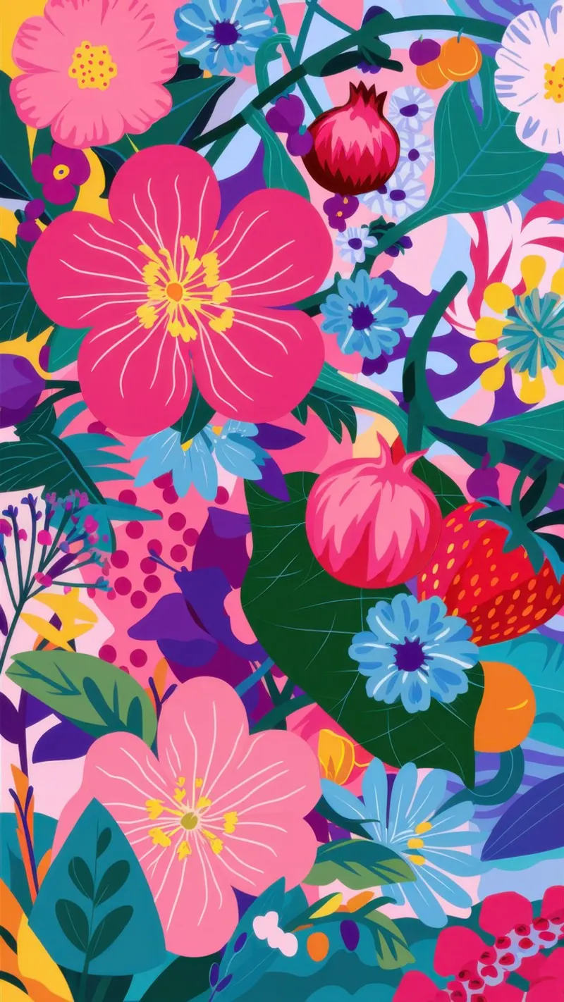 Levendige bloemencascade canvas met Baklijst van Orchid Patina