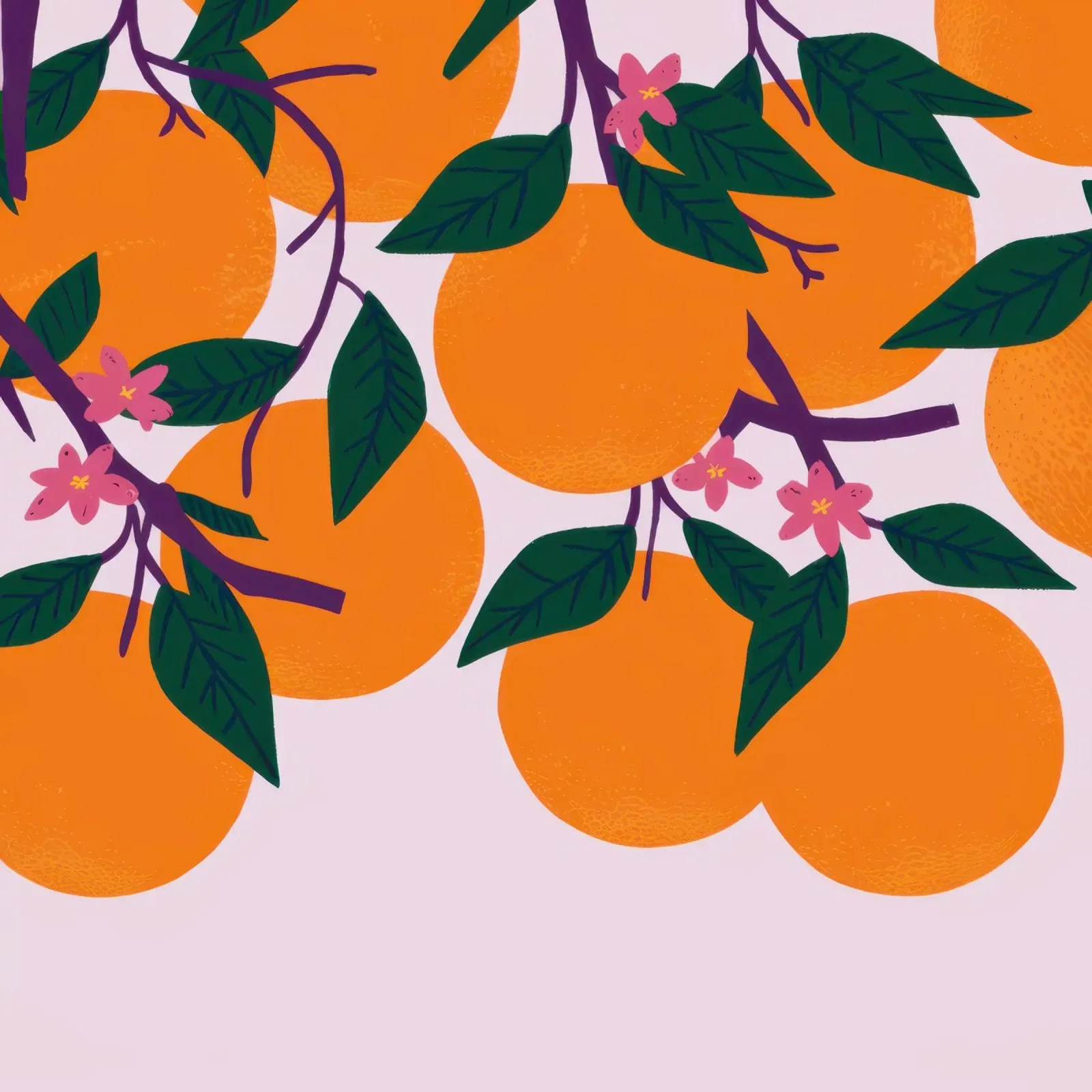 Rami d'arancio abbondanti poster con telaio in legno da Enter Bloom