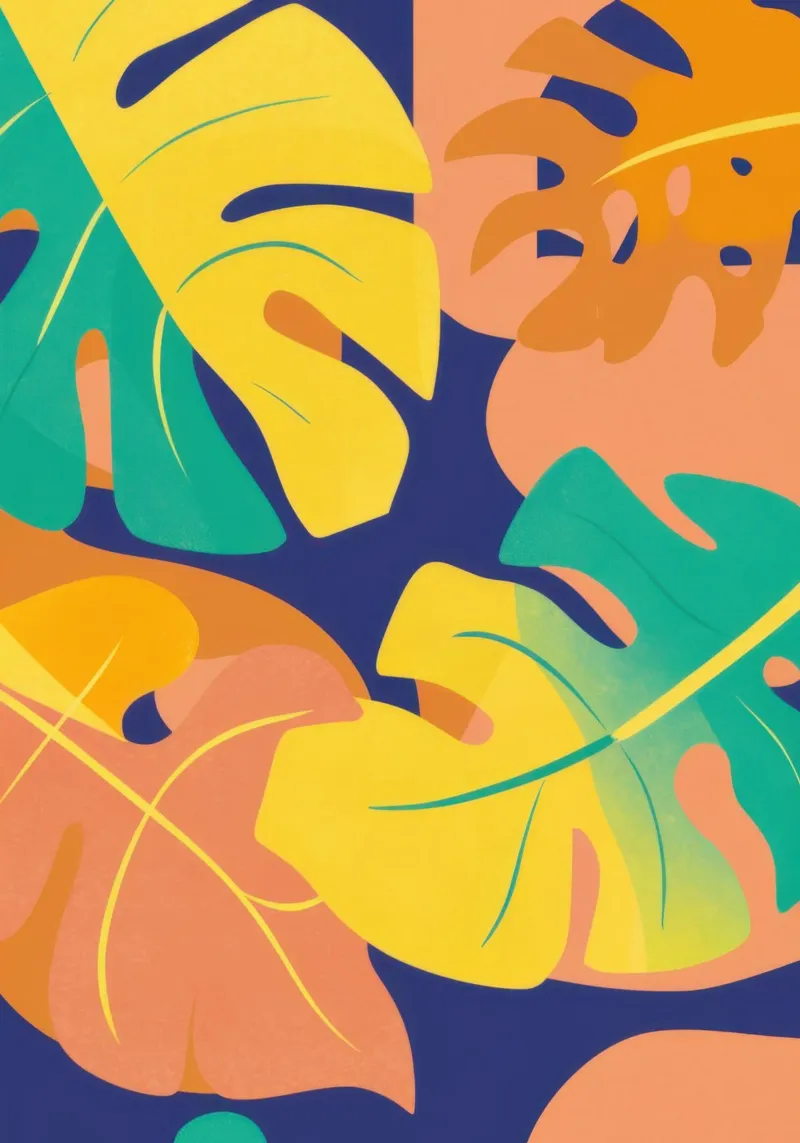 Bagliore di mezzanotte della Monstera poster con telaio in plastica da Orchid Patina