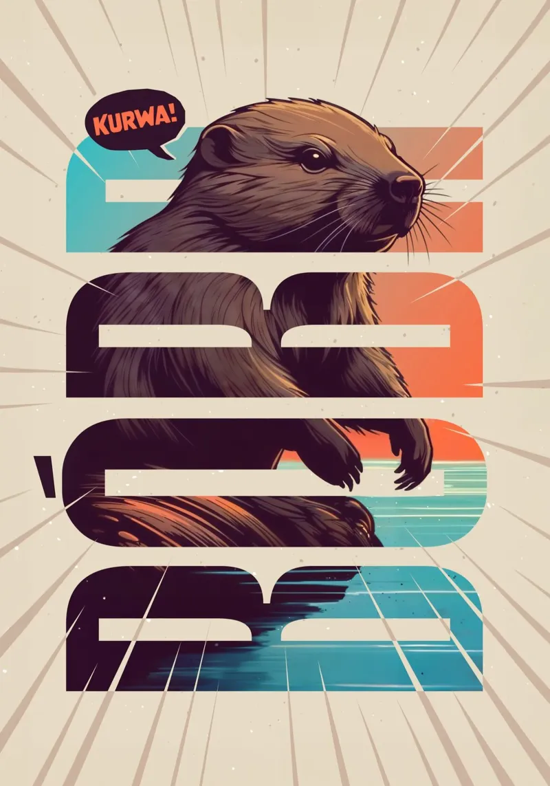 Bober Kurwa Typography Meme Art poster da Lootprint