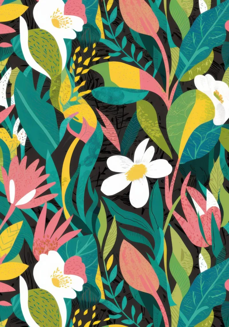 Plumeria Dschungelgeflecht Leinwand mit Schattenfugenrahmen von Moon Revolver