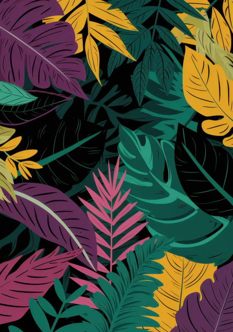 Notte della giungla dorata poster con telaio in plastica da Orchid Patina