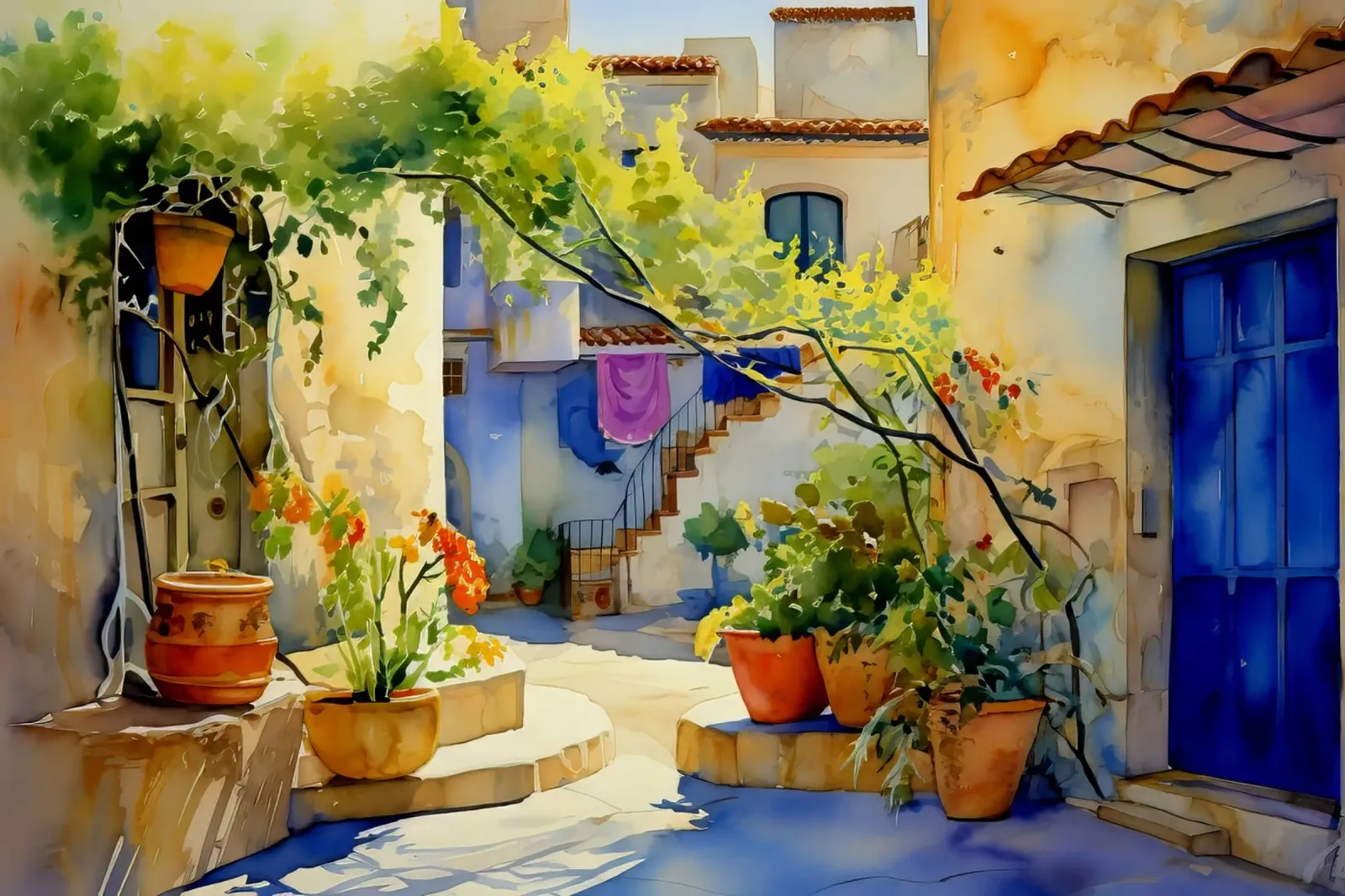 Greece tela con Cornice a cassetta da Artsy Bessy