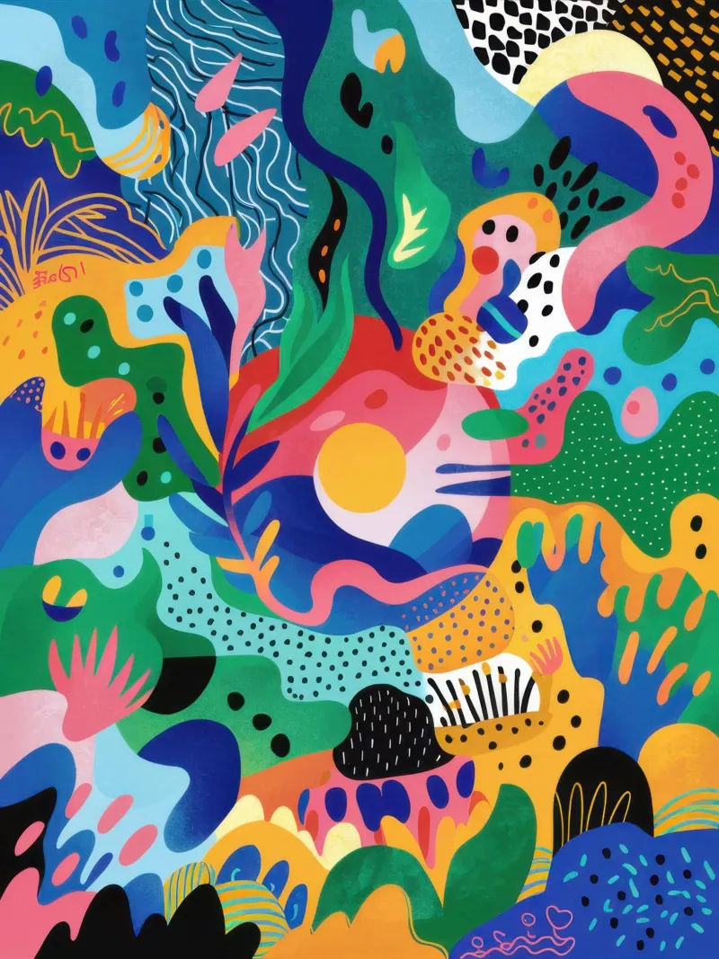 Carnevale delle forme poster con telaio in legno da Sure Paint
